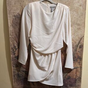 Elegant Cream Draped Dress